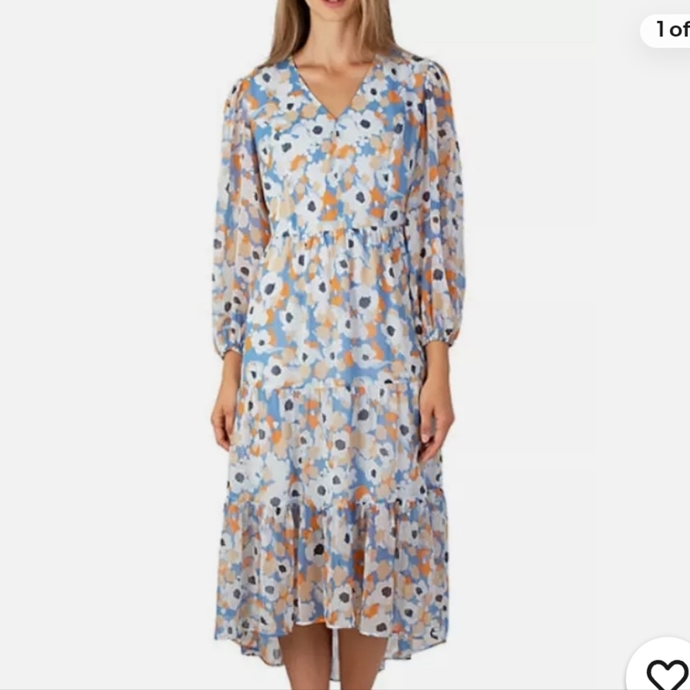 NWT Joie Chiffon Floral Maxi High low Dress size XL